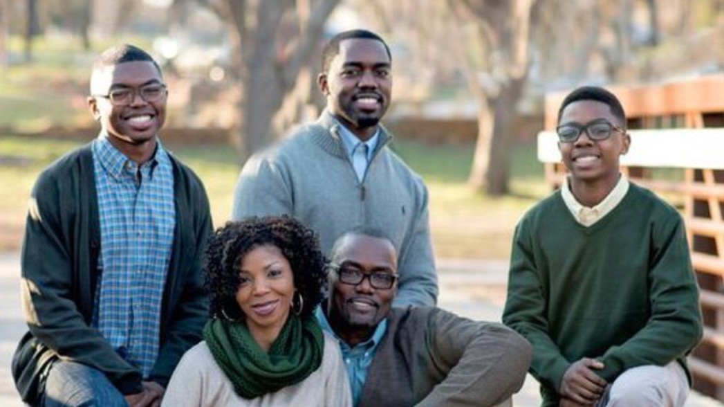 The Waller family together outdoors